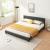 Pat tapitat Dortmund Schwarz cu saltea 180 x 200 cm negru Corium HausGarden Leisure