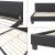 Pat tapitat Dortmund Schwarz cu saltea 180 x 200 cm negru Corium HausGarden Leisure