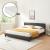 Pat tapitat Dortmund Schwarz cu saltea 160 x 200 cm negru Corium HausGarden Leisure