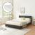 Pat tapitat Dortmund Schwarz cu saltea 140 x 200 cm negru Corium HausGarden Leisure