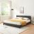 Corium® Pat frantuzesc modern, tapitat Navarra, imitatie de piele,160 x 200 cm, negru,  fara saltea HausGarden Leisure
