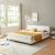 Corium® Pat frantuzesc Cyntia,180 x 200 cm, alb, modern, tapitat, imitatie de piele, fara saltea HausGarden Leisure