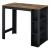 [en.casa] Masa bar Danderyd SH, 120 x 60 x 105,5 cm, PAL melaminat, negru, cu blat masa lemn stejar, cu trei rafturi HausGarden Leisure