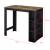 [en.casa] Masa bar Danderyd SH, 120 x 60 x 105,5 cm, PAL melaminat, negru, cu blat masa lemn stejar, cu trei rafturi HausGarden Leisure