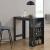 [en.casa] Masa bar Danderyd S, 120 x 60 x 105,5 cm, PAL melaminat, negru, cu trei rafturi HausGarden Leisure