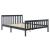 [en.casa]® Pat lemn Breda 160DG, 209 x168 x 80 cm, lemn brad/PAL, gri inchis mat lacuit, 200 Kg, dublu, fara saltea HausGarden Leisure