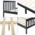 [en.casa]® Pat lemn Breda 160DG, 209 x168 x 80 cm, lemn brad/PAL, gri inchis mat lacuit, 200 Kg, dublu, fara saltea HausGarden Leisure