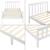 [en.casa]® Pat lemn Breda 100W, 209 x108 x 80 cm, lemn brad/PAL, alb mat lacuit,100 Kg, single, fara saltea HausGarden Leisure