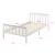 [en.casa]® Pat lemn Breda 100W, 209 x108 x 80 cm, lemn brad/PAL, alb mat lacuit,100 Kg, single, fara saltea HausGarden Leisure