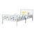 [en.casa]® Pat lemn Breda 100W, 209 x108 x 80 cm, lemn brad/PAL, alb mat lacuit,100 Kg, single, fara saltea HausGarden Leisure