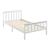[en.casa]® Pat lemn Breda 100W, 209 x108 x 80 cm, lemn brad/PAL, alb mat lacuit,100 Kg, single, fara saltea HausGarden Leisure
