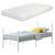 Pat metalic Apolda W90 cu saltea alb mat  [en.casa] HausGarden Leisure
