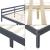 [en.casa]® Rama pat lemn Nakkila DG180, 206 x 186 x 50 cm, lemn de brad, 200 Kg, gri inchis mat lacuit, dublu, cu gratar HausGarden Leisure