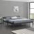 [en.casa]® Rama pat lemn Nakkila DG180, 206 x 186 x 50 cm, lemn de brad, 200 Kg, gri inchis mat lacuit, dublu, cu gratar HausGarden Leisure