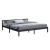 [en.casa]® Rama pat lemn Nakkila DG180, 206 x 186 x 50 cm, lemn de brad, 200 Kg, gri inchis mat lacuit, dublu, cu gratar HausGarden Leisure
