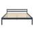 [en.casa]® Rama pat lemn Nakkila DG140, 206 x 146 x 50 cm, lemn de brad, 150 Kg, gri inchis mat lacuit, dublu, cu gratar HausGarden Leisure