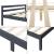 [en.casa]® Rama pat lemn Nakkila DG140, 206 x 146 x 50 cm, lemn de brad, 150 Kg, gri inchis mat lacuit, dublu, cu gratar HausGarden Leisure