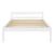[en.casa]® Rama pat lemn Nakkila W120, 206 x 126 x 50 cm, lemn de brad, 150 Kg, alb mat lacuit, dublu, cu gratar HausGarden Leisure