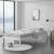 [en.casa]® Rama pat lemn Nakkila W120, 206 x 126 x 50 cm, lemn de brad, 150 Kg, alb mat lacuit, dublu, cu gratar HausGarden Leisure