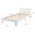 [en.casa]® Rama pat lemn Nivala W120, 204 x 124 x 68 cm, lemn brad/PAL, 150 Kg, alb mat lacuit, cu gratar, dublu HausGarden Leisure
