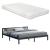 [en.casa]® Pat rama lemn Nakkila 180DG, 180 x 200 cm, lemn brad/spuma rece, 200 Kg, dublu, gri inchis mat, cu saltea si gratar pat HausGarden Leisure