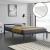 [en.casa]® Pat rama lemn Nakkila 140DG, 140 x 200 cm, lemn brad/spuma rece, dublu, 150 Kg, gri inchis mat cu saltea si gratar pat HausGarden Leisure