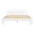 [en.casa]® Pat rama lemn Nivala 160W, 160 x 200 cm, lemn brad/PAL/spuma rece, 200 Kg, dublu, alb mat, cu saltea si gratar pat HausGarden Leisure