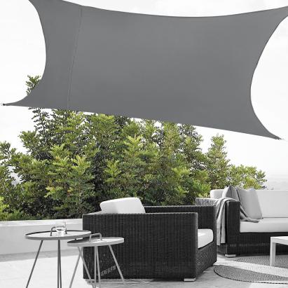 Copertina soare Sonnensegel  2,5 x 5 m gri inchis [en.casa] HausGarden Leisure