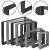 Picioare masa AATL-5703 set 2 buc 80 x 72 cm negru [en.casa] HausGarden Leisure