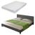 Corium® Pat frantuzesc dublu Berlin6, Corium,140x200 cm, MDF/poliester, gri inchis, cu saltea HausGarden Leisure