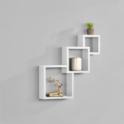 [en.casa]® Raft Design Retro Style, 1 raft perete Modell 25, en.casa, MDF, alb mat lacuit HausGarden Leisure