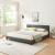 Corium® Pat frantuzesc modern, tapitat Rioja, imitatie de piele,180 x 200 cm, gri inchis, fara saltea HausGarden Leisure
