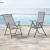Set 2 bucati scaune gradina Kalamata HG gri deschis pliabile cu cotiere si spatar reglabil [en.casa] HausGarden Leisure