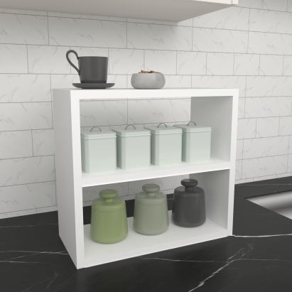 Raft de sine statator Hjo 40x43,5x20cm pal alb [en.casa] HausGarden Leisure