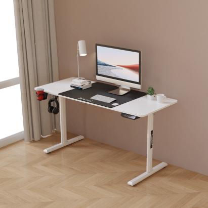 Birou Hayward 140 x 60 x 72 x 117 cm cu inaltime reglabila alb negru [pro.tec] HausGarden Leisure