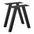 Set 2 bucati picioare banca Mariager 42 x 40 cm otel negru mat [en.casa] HausGarden Leisure