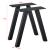 Set 2 bucati picioare banca Mariager 42 x 40 cm otel negru mat [en.casa] HausGarden Leisure