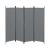 [en.casa]® Paravan Huesca DG, en.casa, 171 x 200 cm, otel/poliester, gri inchis, pliabil, cu 4 paneluri cu 8 picioare sustinere HausGarden Leisure