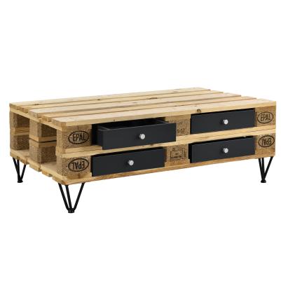 [en.casa]® Sertar pentru mobilier paleti - depozitare practica pentru mobilier unic  - 9,5x37,5x44,5cm - cu sine - negru HausGarden Leisure