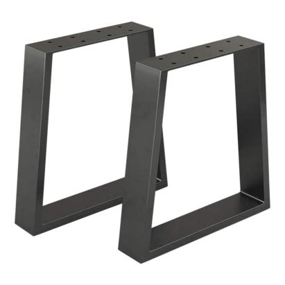 Set 2 buc picior masa Marstal 42x30-40x6cm otel negru mat [en.casa] HausGarden Leisure