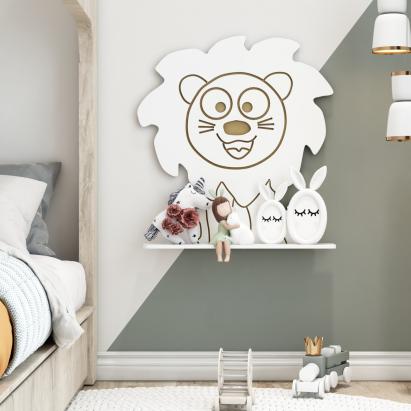 Kinder-Wandregal Korsør in Löwenform [en.casa] HausGarden Leisure