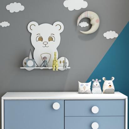 Kinder-Wandregal Korsør in Bärenform [en.casa] HausGarden Leisure