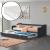Canapea Perla cu pat suplimentar extensibil si 2 saltele gri inchis [en.casa] HausGarden Leisure
