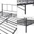 Pat metalic Viena cu saltea 140 x 200 cm negru [en.casa] HausGarden Leisure