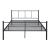 Pat metalic Viena cu saltea 140 x 200 cm negru [en.casa] HausGarden Leisure