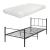 Pat metalic Viena cu saltea 90 x 200 cm negru [en.casa] HausGarden Leisure