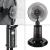 Ventilator cu Pulverizare Vapori de Apa si Umidificare, Negru, Putere 75W, Diametru 40cm, 3 Viteze