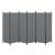 [en.casa]® Paravan Huesca DG, 171 x 300 cm, otel/poliester, gri inchis, pliabil, cu 6 paneluri cu 12 picioare sustinere HausGarden Leisure