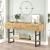 Masa consola  Lappeenranta pal metal stejar rustic negru [en.casa] HausGarden Leisure