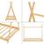 Pat copii, en.casa, Vimpeli, 140 x 70 cm, bambus, natur, 200 kg, forma cort tipi HausGarden Leisure